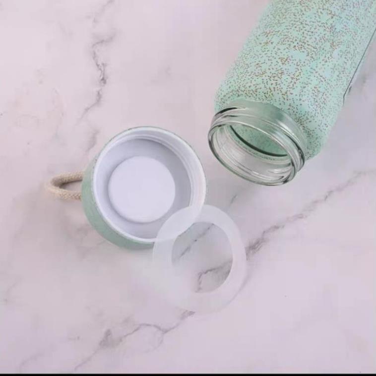 [Kho sỉ]  Bình nước thủy tinh lúa mạch cao cấp 350ml an toàn sức khỏe