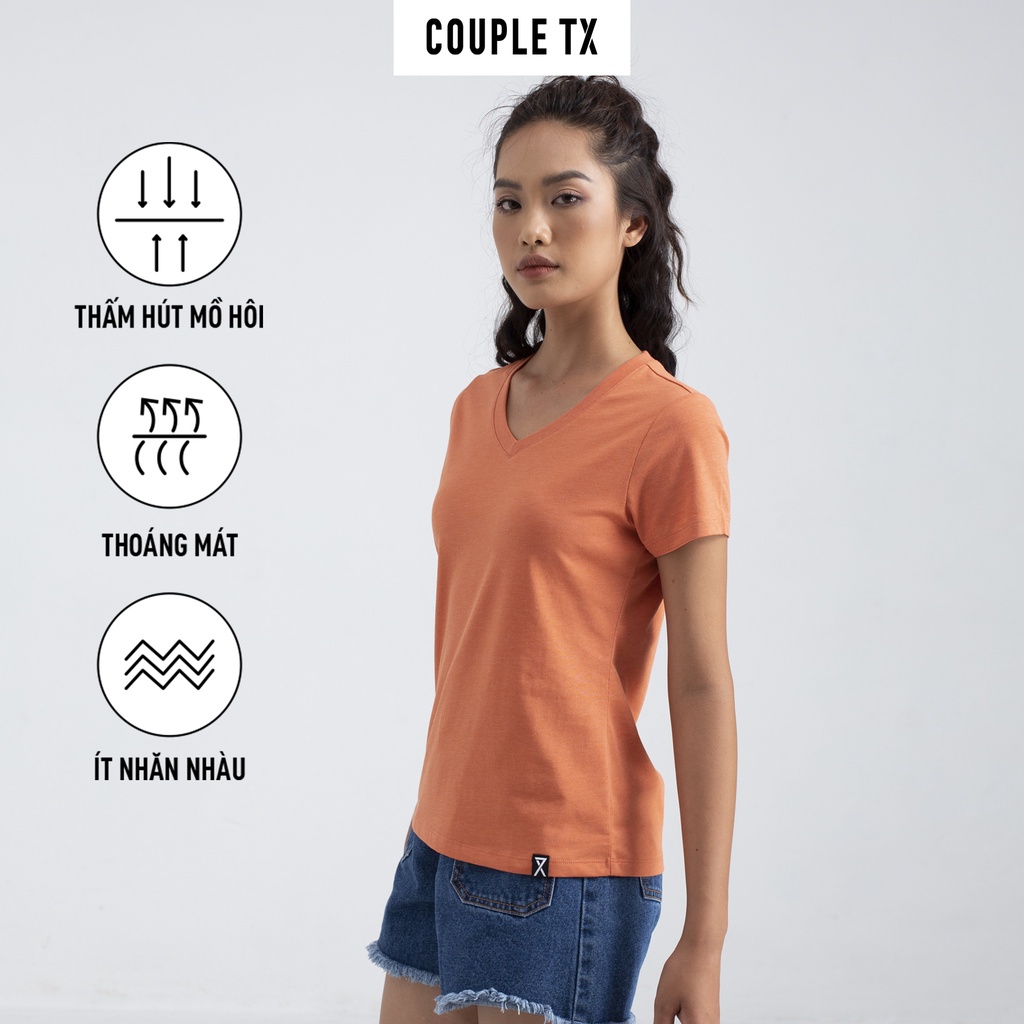 Áo Thun Cổ Tim Basic Nữ Couple TX