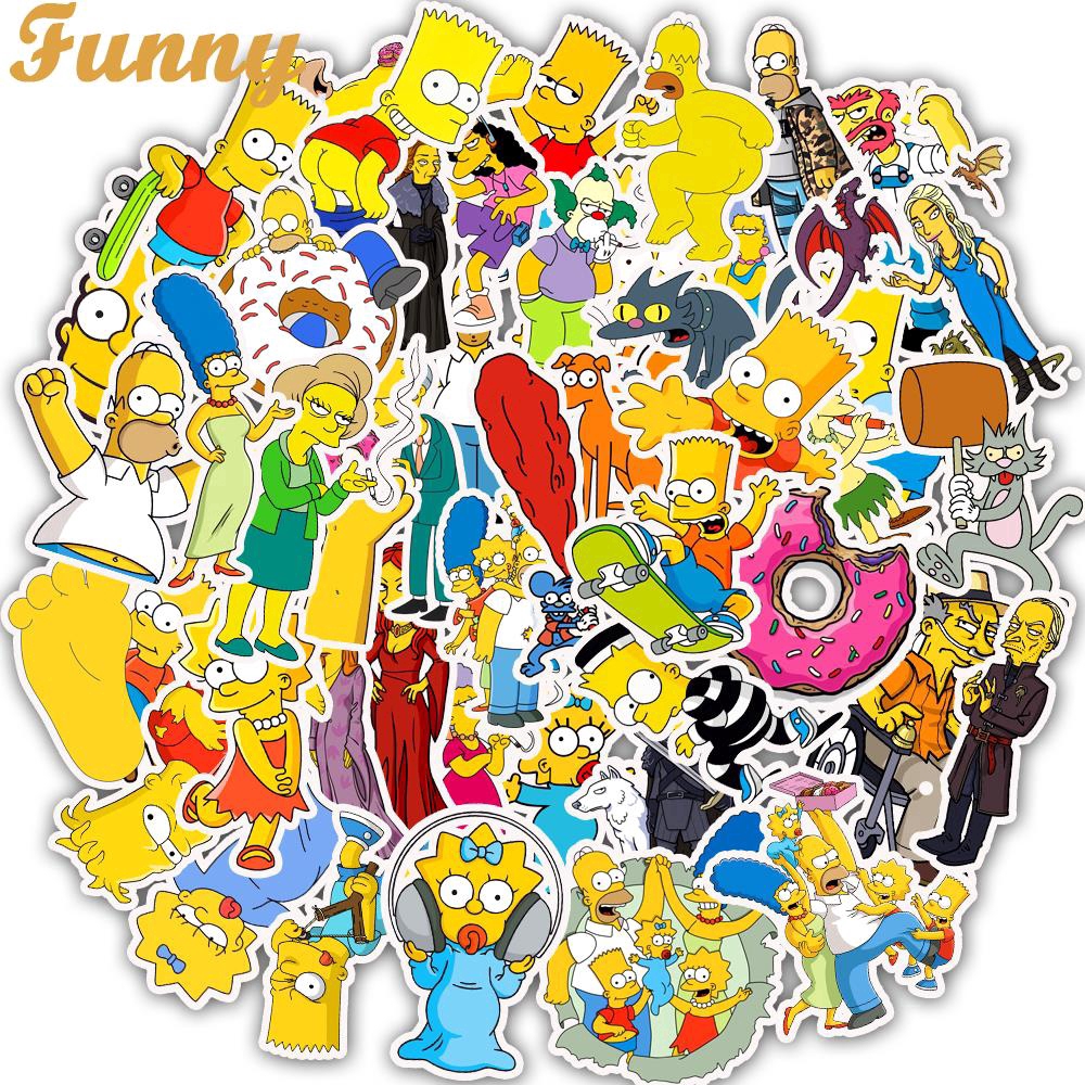Set of 50 Cartoon Waterproof Simpson Stickers