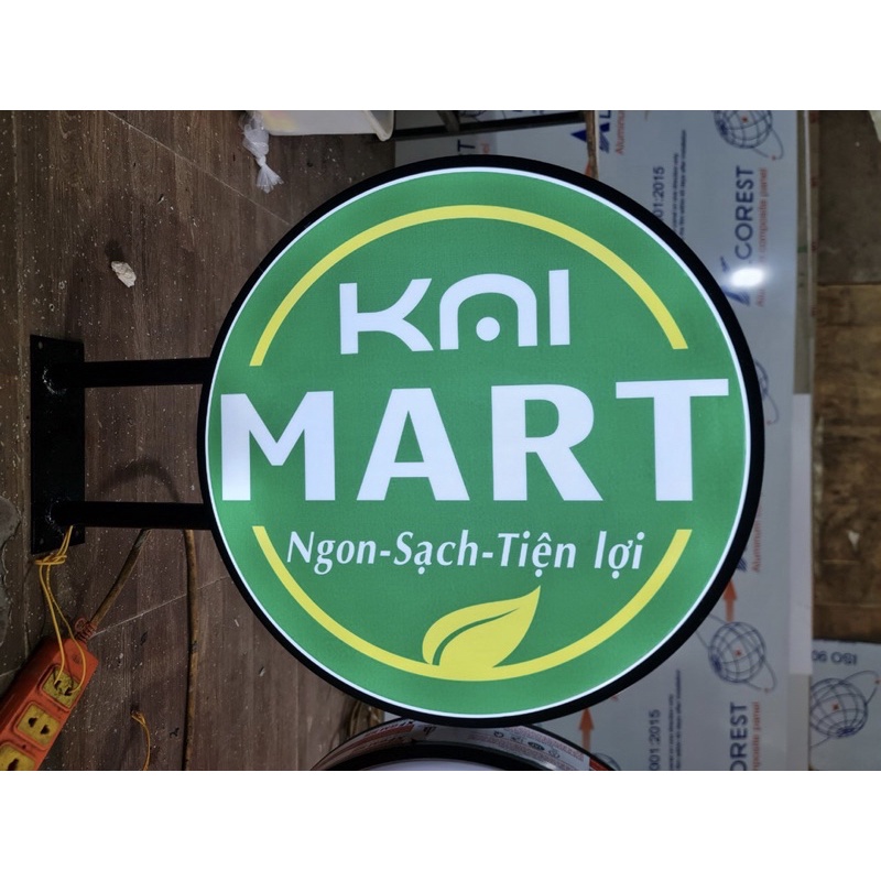 Biển vẫy mica hút nổi sáng đèn - Biển quảng cáo hộp đèn hút nổi mica hình tròn cho nhà hàng,quán cafe