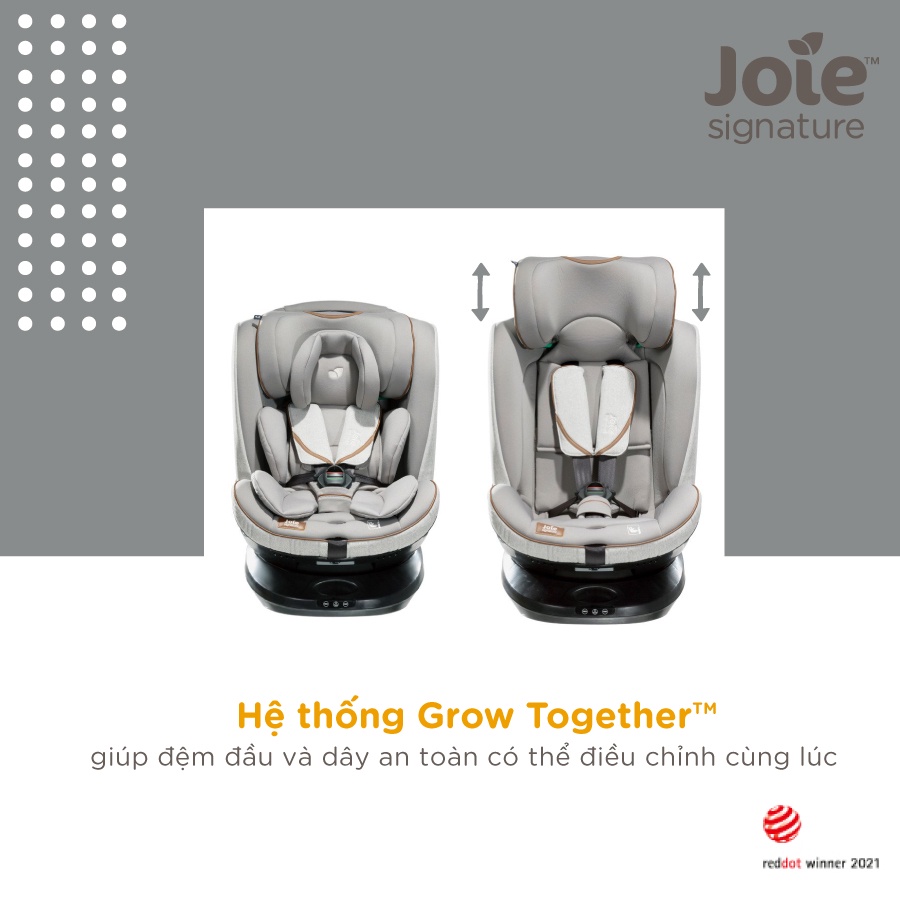 Ghế ngồi ô tô trẻ em 0-7 tuổi có isofix xoay 360 - Joie i-Spin Grow signature