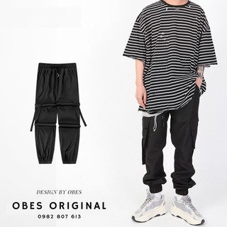 [OBES] Quần gió túi hộp có khóa bấm nam - High Street Streamer Cargo Pants mã QT108