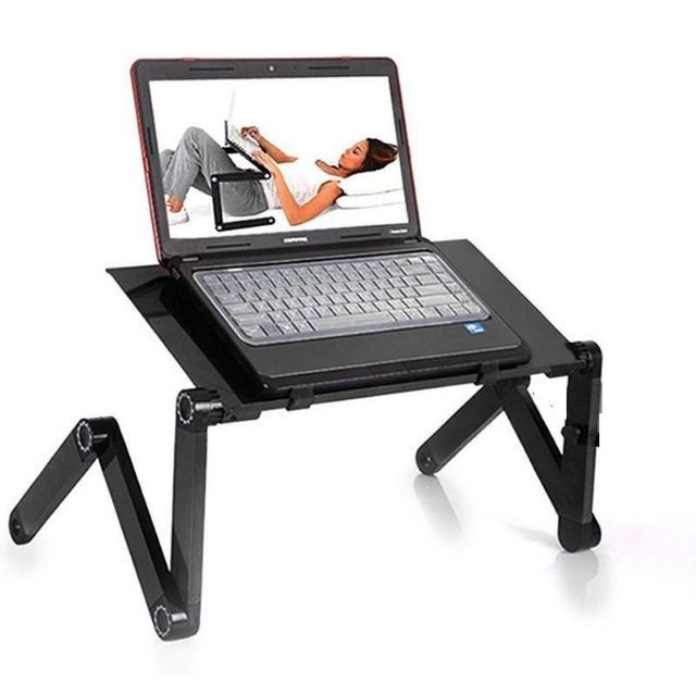 (Có giá đỡ chuột và quạt tản nhiệt] Bàn học gấp gọn thông minh mini, Bàn để Laptop đa năng trên giường tiện dụng