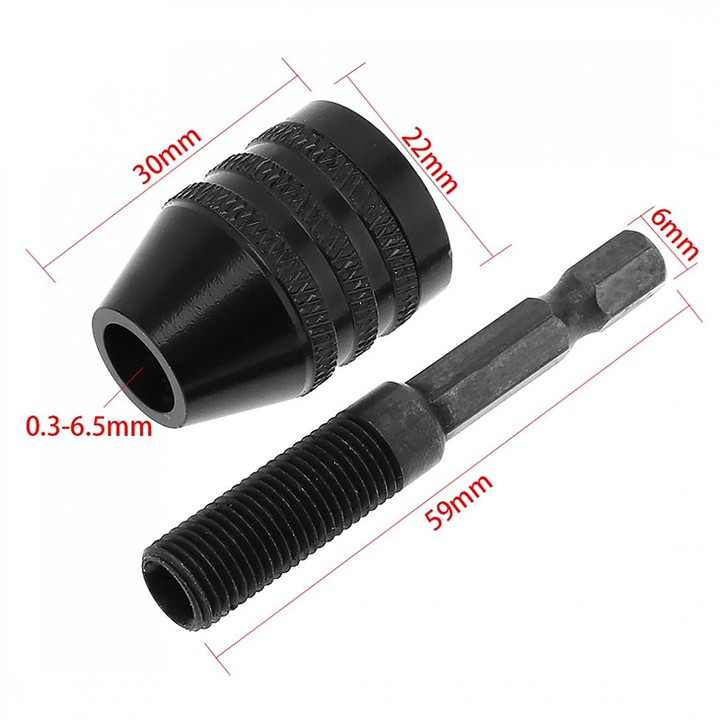 ☢️FREESHIP☢️ Đầu kẹp mũi khoan 0.3-6.5mm chuôi lục giác - Đầu chuyển đổi máy khoan bắt vít sang khoan kẹp