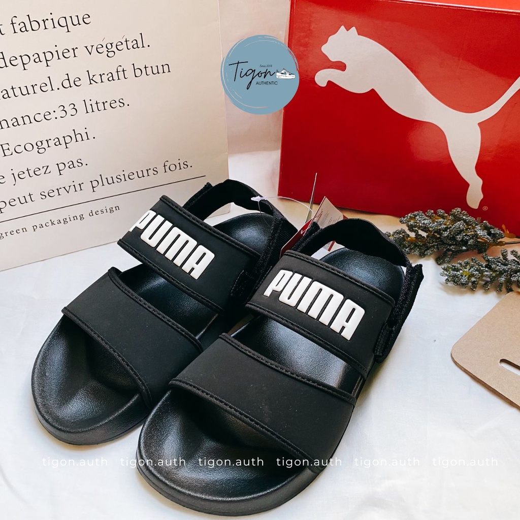 Dép Sandal PUMA Quai Ngang Siêu Êm Nhẹ Màu Đen - Giày Sandal Puma Leadcat YLM Lite  Tigon.auth