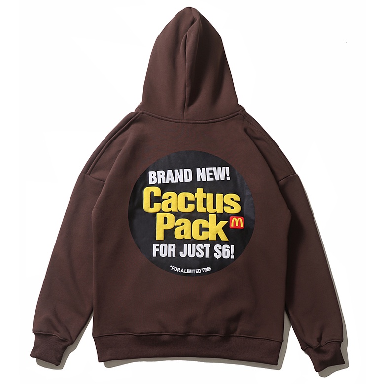 Áo Hoodie Nhung Dày In Chữ Travis Scott Với McDonalds Thời Trang Unisex