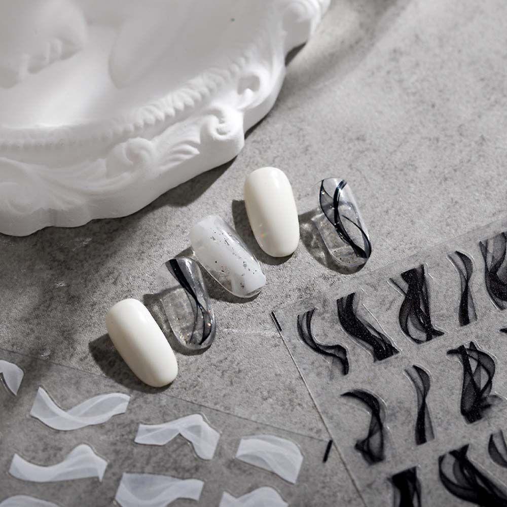 Miếng Dán Trang Trí Móng Tay Họa Tiết Hoa Cúc / Lá / Ruy Băng Xinh Xắn