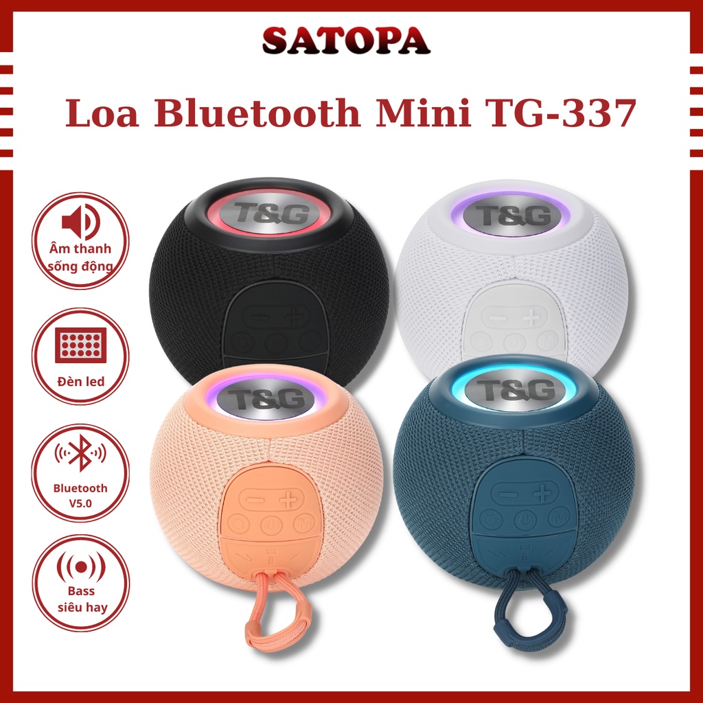 Loa bluetooh mini TG-337 Loa mini không dây bluetooth giá rẻ dễ thương hỗ trợ thẻ nhớ usb AUX kết nối máy tính laptop