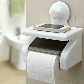 Kệ đựng giấy vệ sinh hít chân không có khay để đồ ,điện thoại