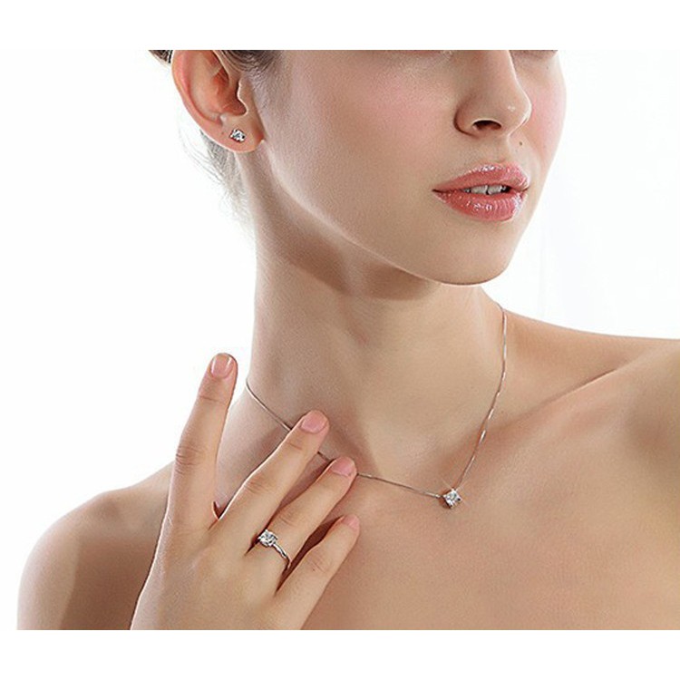 Dây Chuyền Mạ Bạc Đính Đá Pha Lê