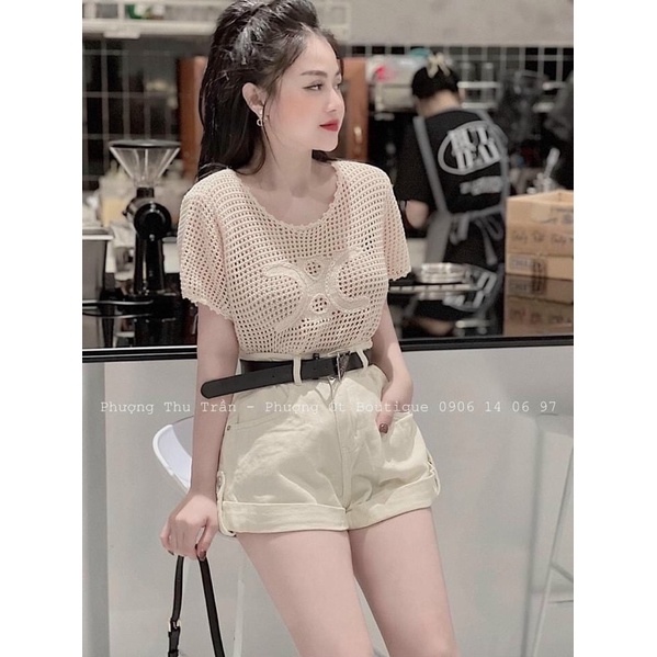 Áo Len Sợi Quảng Châu C ê L i n e Tay Cộc Loại Một