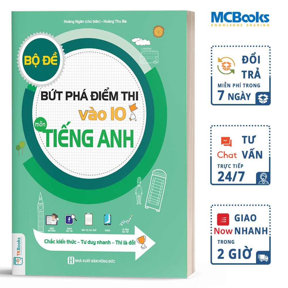 Sách - Bộ Đề Bứt Phá Điểm Thi Vào 10 môn Tiếng Anh - MCBooks