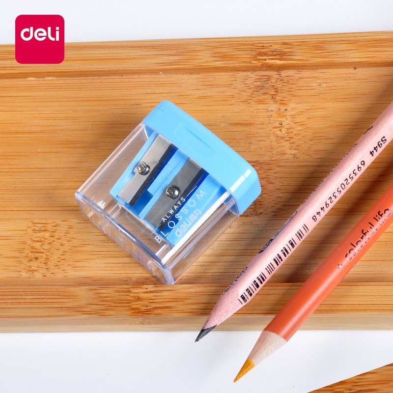 Gọt bút chì chuốt viết chì 2 lỗ DELI gọt được bút chì Kumon và nhiều loại bút chì