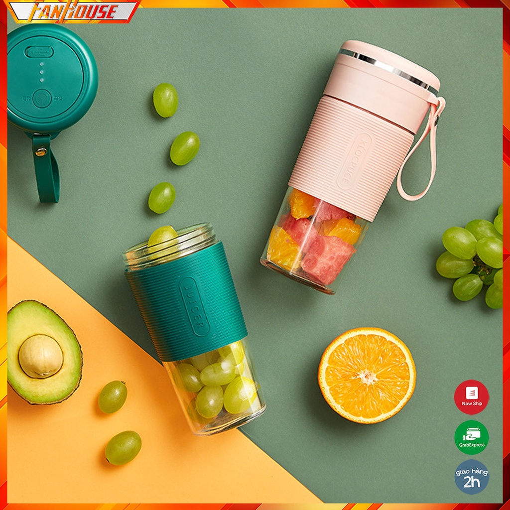 Máy xay sinh tố cầm tay mini đa năng ❤JUICER❤ 4 Lưỡi 3000mah [Loại 1], Bảo hành 6 tháng.