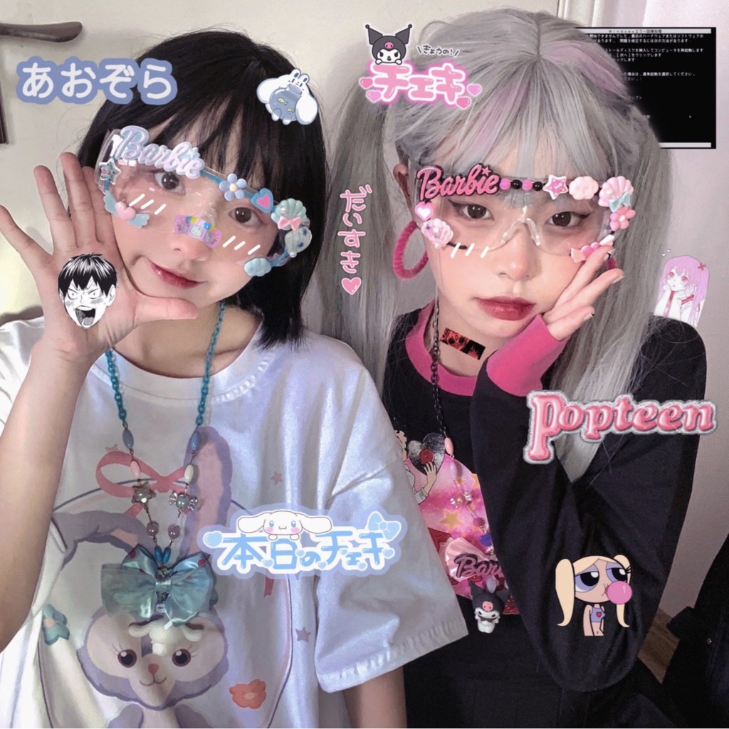 Kính bảo hộ Kính Sanrio JK Lolita (kéo sang phải để xem ảnh thật) Glasses Kawaii