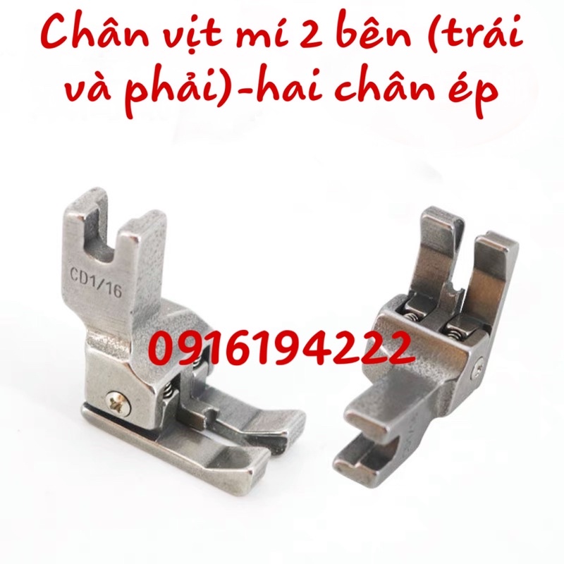 - Chân vịt cập kênh may mí 2 bên -Hai chân ép-máy công nghiệp 1 kim