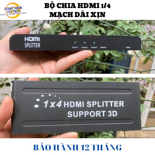 BỘ CHIA HDMI 1 RA 4 MẠCH DÀI XỊN-CAM KẾT VỀ CHẤT LƯỢNG ĐẠT CHUẨN NÉT 3D,4K-BẢO HÀNH ĐỔI MỚI 12 THÁNG