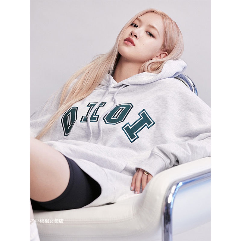 Áo Khoác Hoodie Dáng Rộng In Chữ BLACKPONK ROSE OIOI Same Thời Trang Hàn Quốc 2022 Dành Cho Nam Nữ