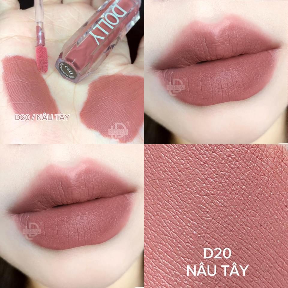 Son Kem Siêu Lì Không Chì Mềm Môi - Son Dolly Diamond Velvet Cao Cấp