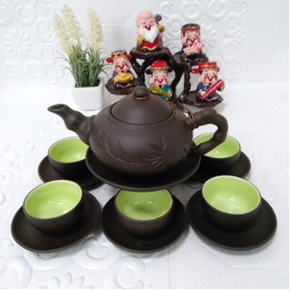 Bộ ấm chén đất nung bát tràng dhk5