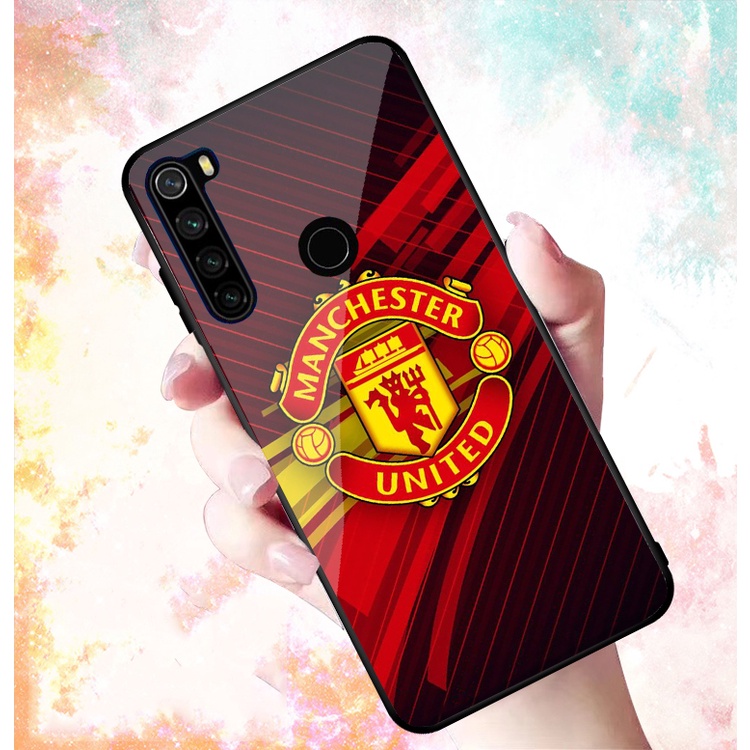 Ốp Lưng XIAOMI REDMI NOTE 8 mặt kính cường lực cao cấp In hình Câu Lạc Bộ Bóng Đá