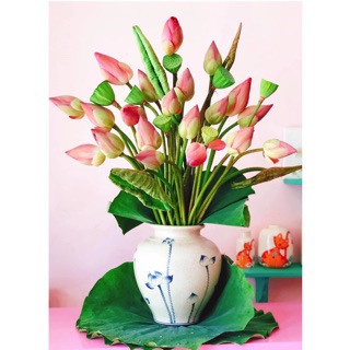 Lọ Hoa Vò Hoa Cắm Sen Loa Kèn Bát Tràng Cao Cấp