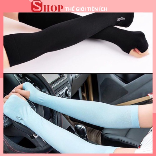 ⛔Găng tay chống nắng Hàn Quốc Let Slim, Ngăn tia UV vải cotton mát thấm hút mồ hôi ( xỏ ngón)dùng cho cả nam và nữ 88243