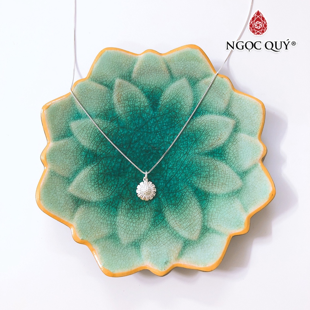 Dây chuyền bạc mặt hoa cúc trắng - Ngọc Quý