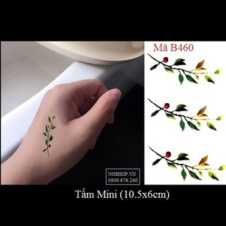 Xăm dán Tattoo hoa lá B460
