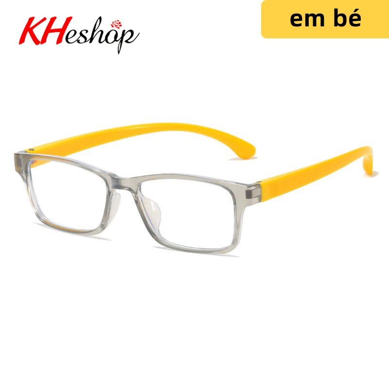 Kính Silicone cho BÉ- có thể thay trong cận form vuông cá tính mạnh mẽ 5 màu thời trang con trai con gái mã Y8902