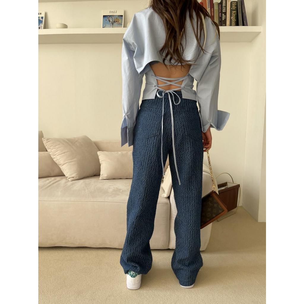 Áo Sơ Mi Nữ Tay Dài Buộc Dây Sau Lưng 51423