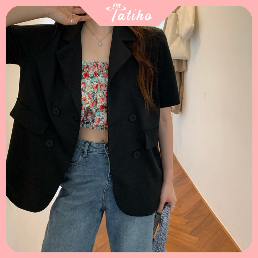 [Hàng Xịn, Giá Tốt]  Áo Vest Tay Cộc ( Áo Blazer ) Dáng Rộng Chất Mát Phong Cách Thời Trang Hottrend - Mã AK005