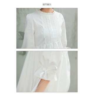 Váy trắng tay nơ (có sẵn)