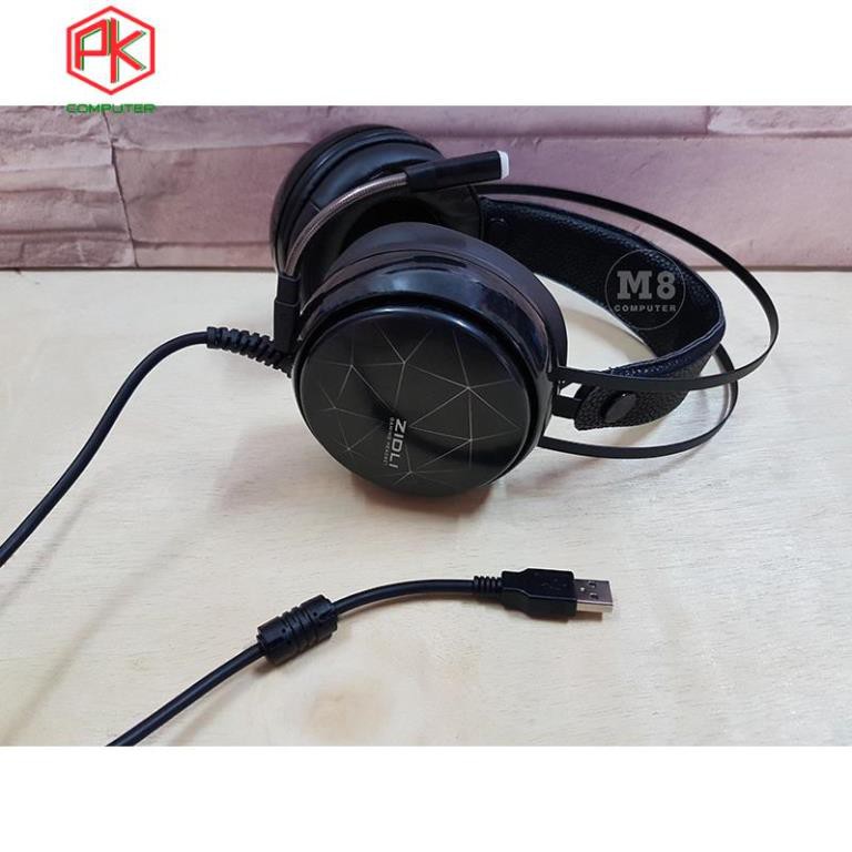 Headphone Zidli ZH12s led 7màu 7.1 Mic ngắn   Chính Hãng ( Không Box )