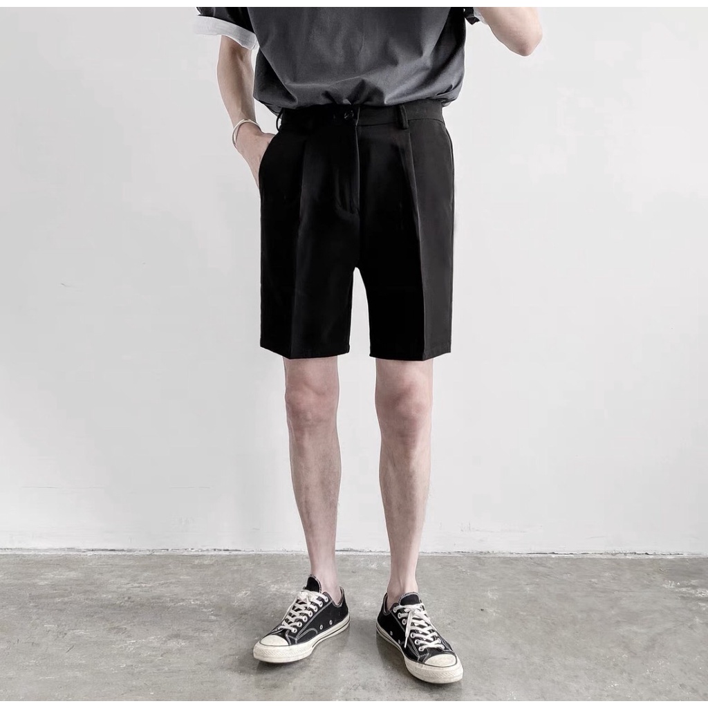 Quần short ngố vải âu nam RIO thiết kế hàn quốc mới cạp chun thoải mái khi xử dụng form dáng trẻ trung vải cotton hè