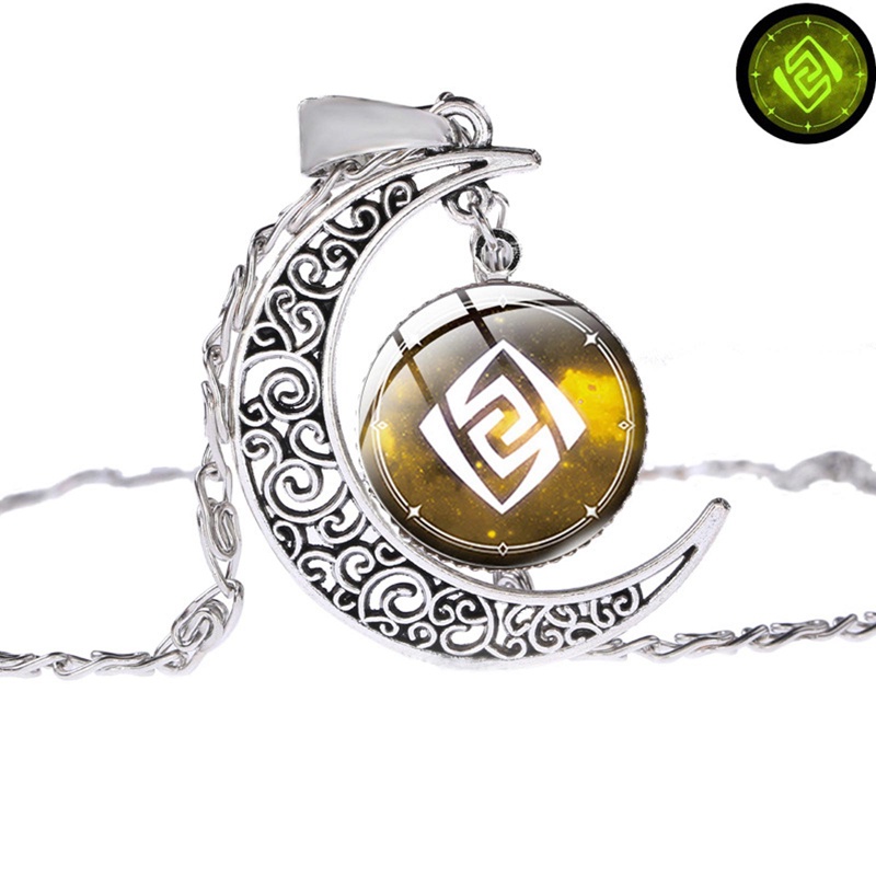 Vòng Cổ Mặt Thủy Tinh Cabochon Hình Nhân Vật Trong Game Genshin Impact Eye of God Game 7 Elements