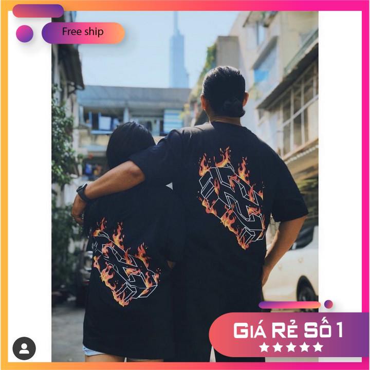 Áo Thun Unisex 🍓FREESHIP 99k🍓 Áo Thun Form Rộng Ngọn Lửa | BigBuy360 - bigbuy360.vn