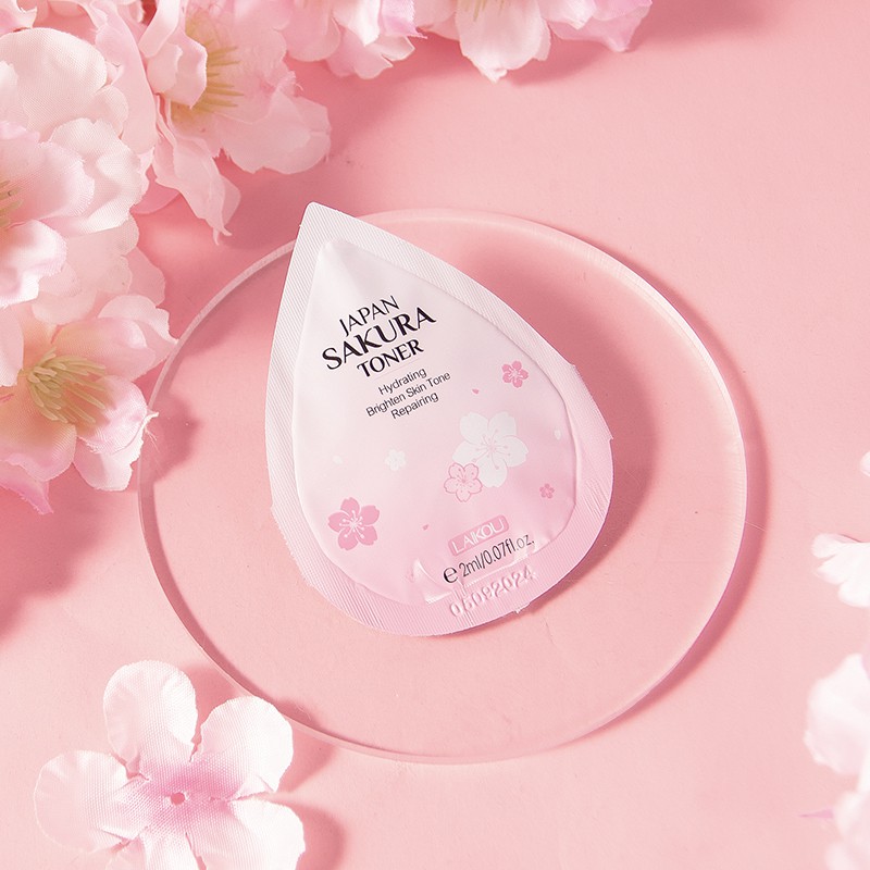 Bộ 4 mỹ phẩm dưỡng da dùng thử LAIKOU Sakura làm sáng mặt làm mờ vết thâm 2g