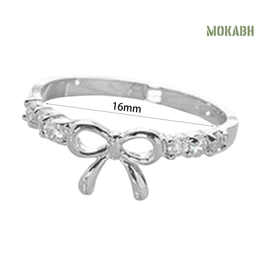 Nhẫn Cưới Hình Nơ Đính Đá Đơn Giản Thời Trang Dành Cho Nữ