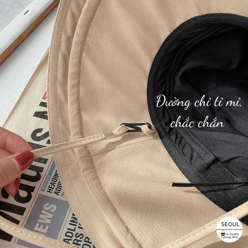 Mũ đi biển rộng vành chống tia UV loại 1 cao cấp, nón đi biển nữ vành rộng 10cm chất liệu Cotton siêu nhẹ 2023