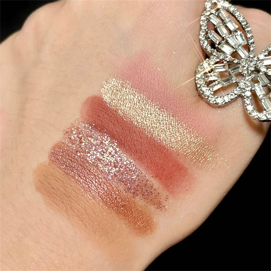 Bảng Phấn Mắt 9 / 12 Màu Lì Lấp Lánh Tông Đất Kháng Nước Kèm 20 Cọ Trang Điểm