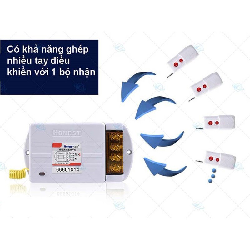 Công Tắc Điều Khiển Từ Xa Honest HT-9220KG-1Km - 40A/220V (có học lệnh) dùng cho máy bơm ,thiết bị điện...