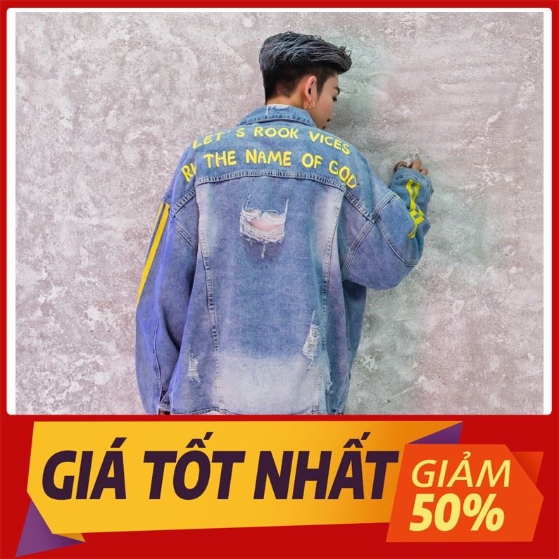 [ Sale Off ] áo khoác jean nam,khoác jean Unisex cao cấp KJC43 thời trang trẻ em