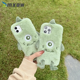 Ốp điện thoại vải lông mềm thiết kế quái vật mắt to hoạt hình dành cho Xiaomi Redmi 10 9T 9 9C 9A 8 8A 7