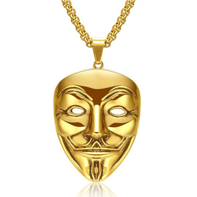 Vòng Cổ Hợp Kim Nam Nữ, Mặt Dây Chuyền Nam Mặt Nạ Hacker Anonymous