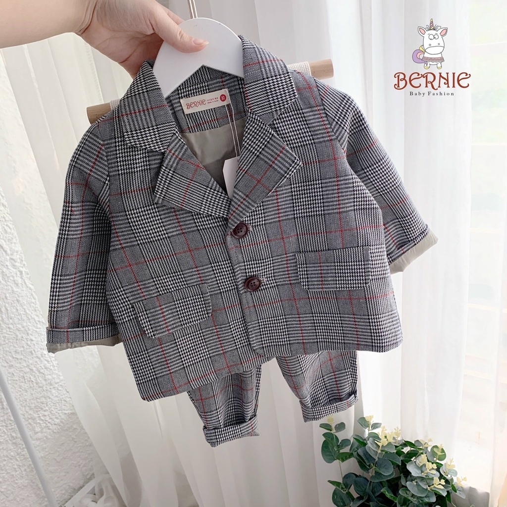SET VEST KẺ HÀN QUỐC BÉ TRAI