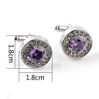1 Pair Diamond Cufflinks Womens Mens Wedding Cufflinks Gift (Purple) G2VN