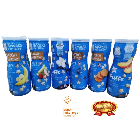 [AD]Bánh Gerber Dâu táo, Chuối, Việt quất, Đào, Vani, Khoai lang- 42g