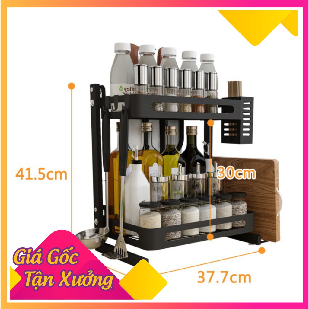 Kệ gia vị ☀️FREESHIP ☀️ kệ 2 tầng đa năng đựng gia vị, dao thớt, đũa thìa chất liệu thép sơn tĩnh điễn cao cấp | BigBuy360 - bigbuy360.vn