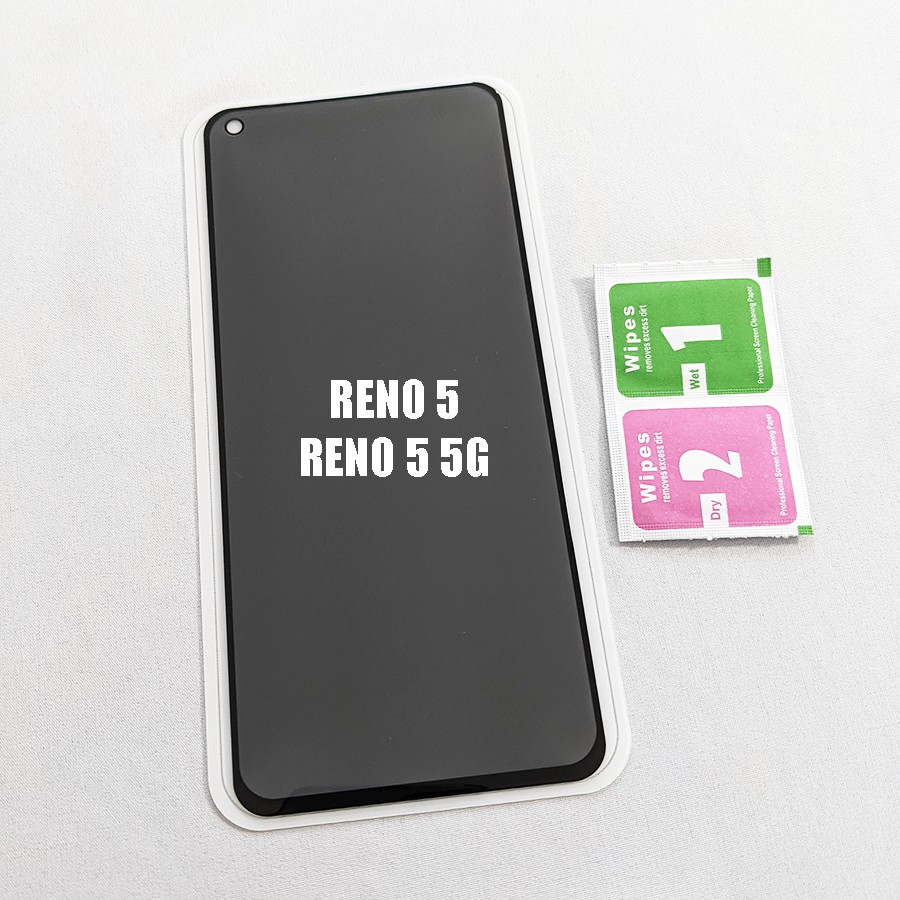 Kính cường lực chống nhìn trộm full màn hình Oppo Reno 5 (tặng miếng lau màn hình)